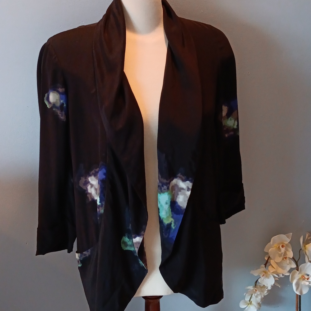 Aritzia Wilfred silk Chevalier watercolor blazer
